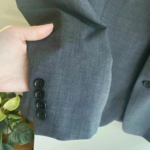 Lauren Ralph Lauren 48L Heather Gray Tweed Blazer Jacket Button Wool Blend Grey - Picture 12 of 14